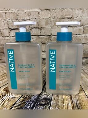NATIVE Hand Soap Lot of 2 Sandalwood & Coastal Breeze
